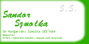 sandor szmolka business card